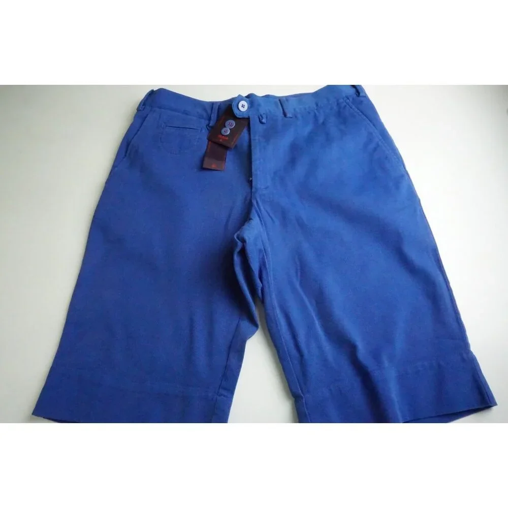 Isaia Napoli Sportivo Comfort Cotton Blend Vibrant Blue Shorts 50R BRAND NEW - Picture 1 of 6